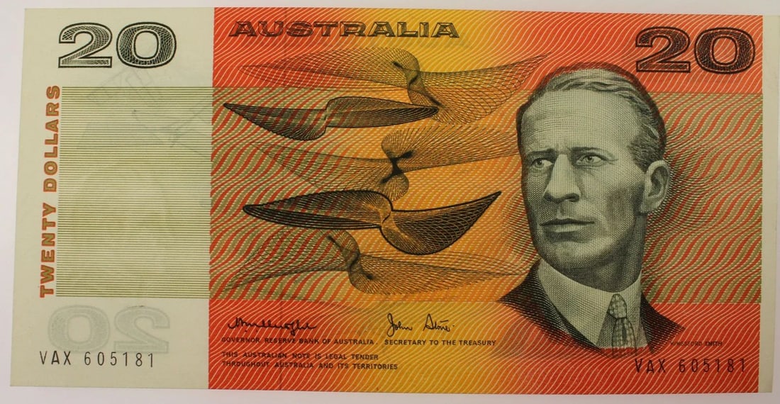 AUSTRALIA 'KNIGHT - STONE' GOTHIC $20 (1979), UNCIRCULATED OPQ: Renniks# 407a : Serial# VAX 605181ConditionO(riginal) P(aper) Q(uality)MediumCoins, Monies & StampsExhibitedPaper Money, Australia & New Zealand