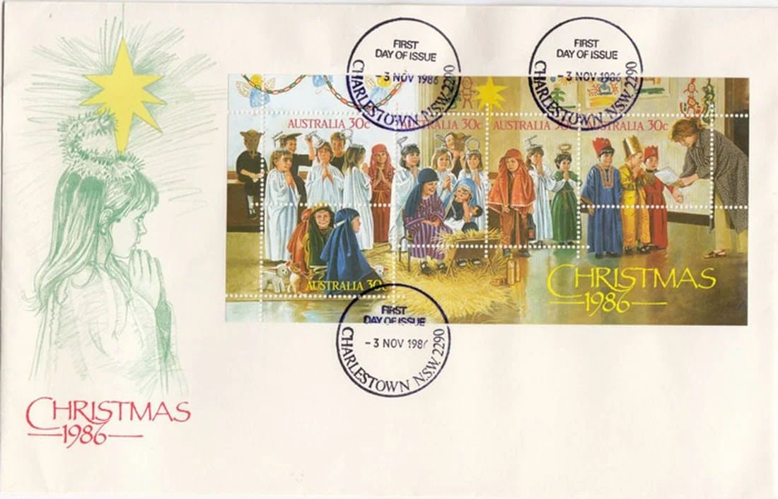 AUSTRALIA 1986 'CHRISTMAS' STAMP ISSUES (3 ITEMS): Australia 1986 'Christmas' Stamp issues (3 items)