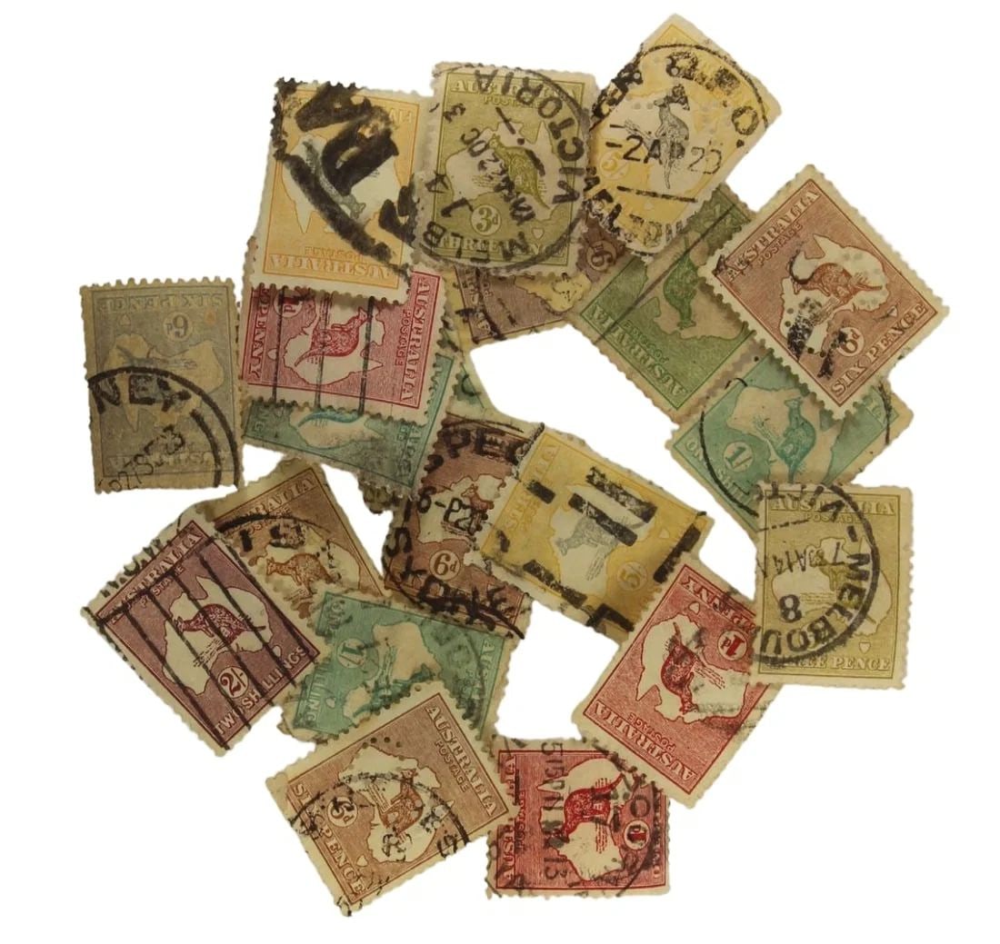 AUSTRALIA 1915 - 21 MIXED LOT OF KANGAROO ISSUES, USED (20 STAMPS) (1 of 1)