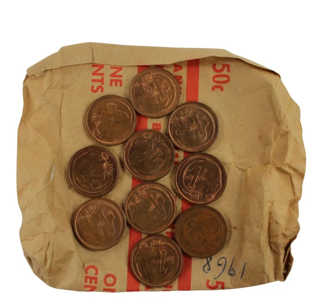 AUSTRALIA 1968 CENT, TONED UNCIRCULATED (10 COINS) (1 of 2)