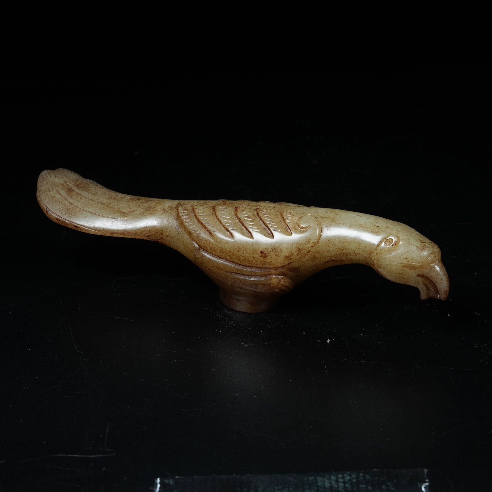 A ARCHAIC JADE PHOENIX HEAD CANE FINIAL (1 of 11)
