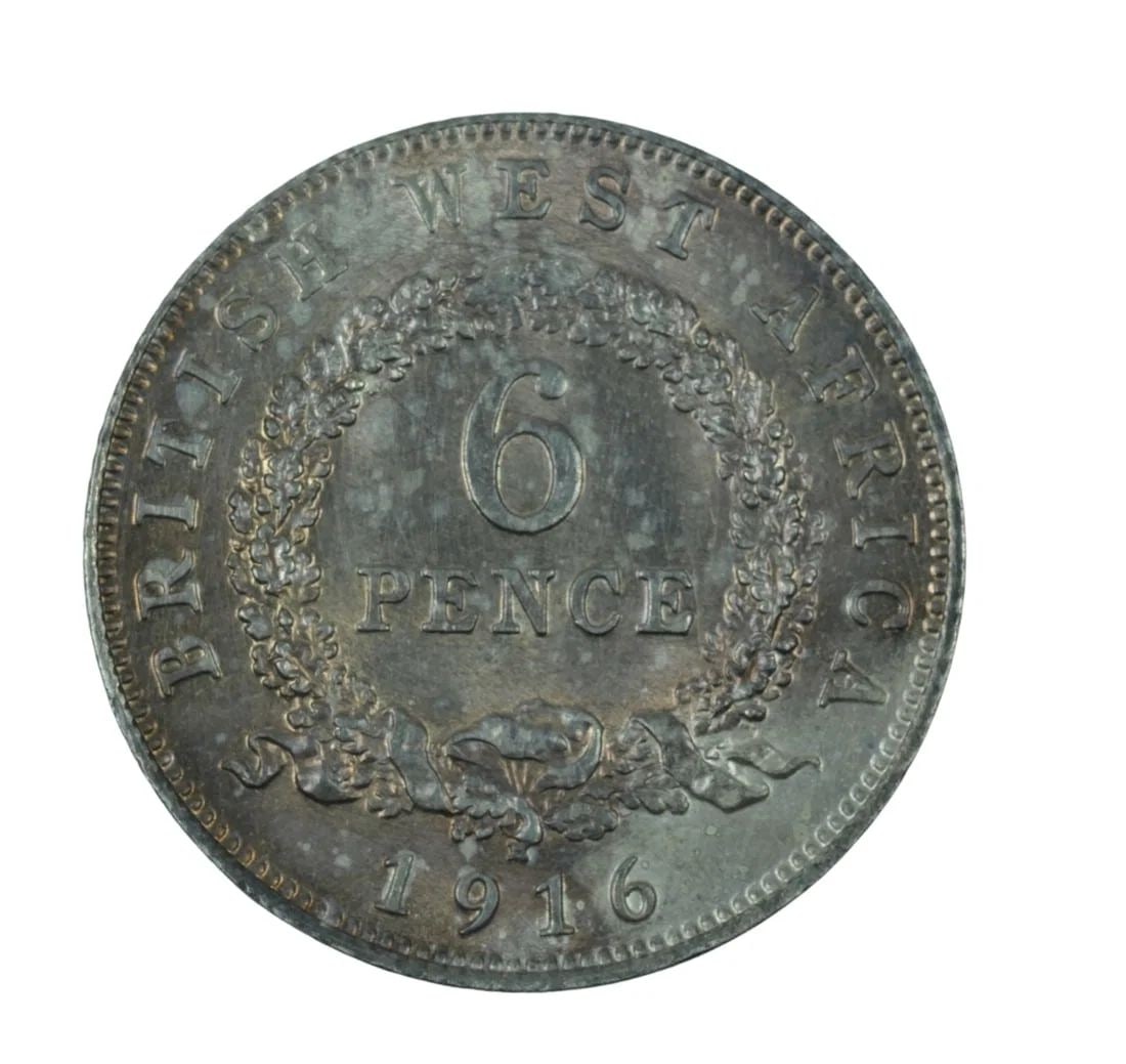 BRITISH WEST AFRICA 1916 H 6D, UNCIRCULATED DETAILS: British West Africa 1916 H 6d, Uncirculated details