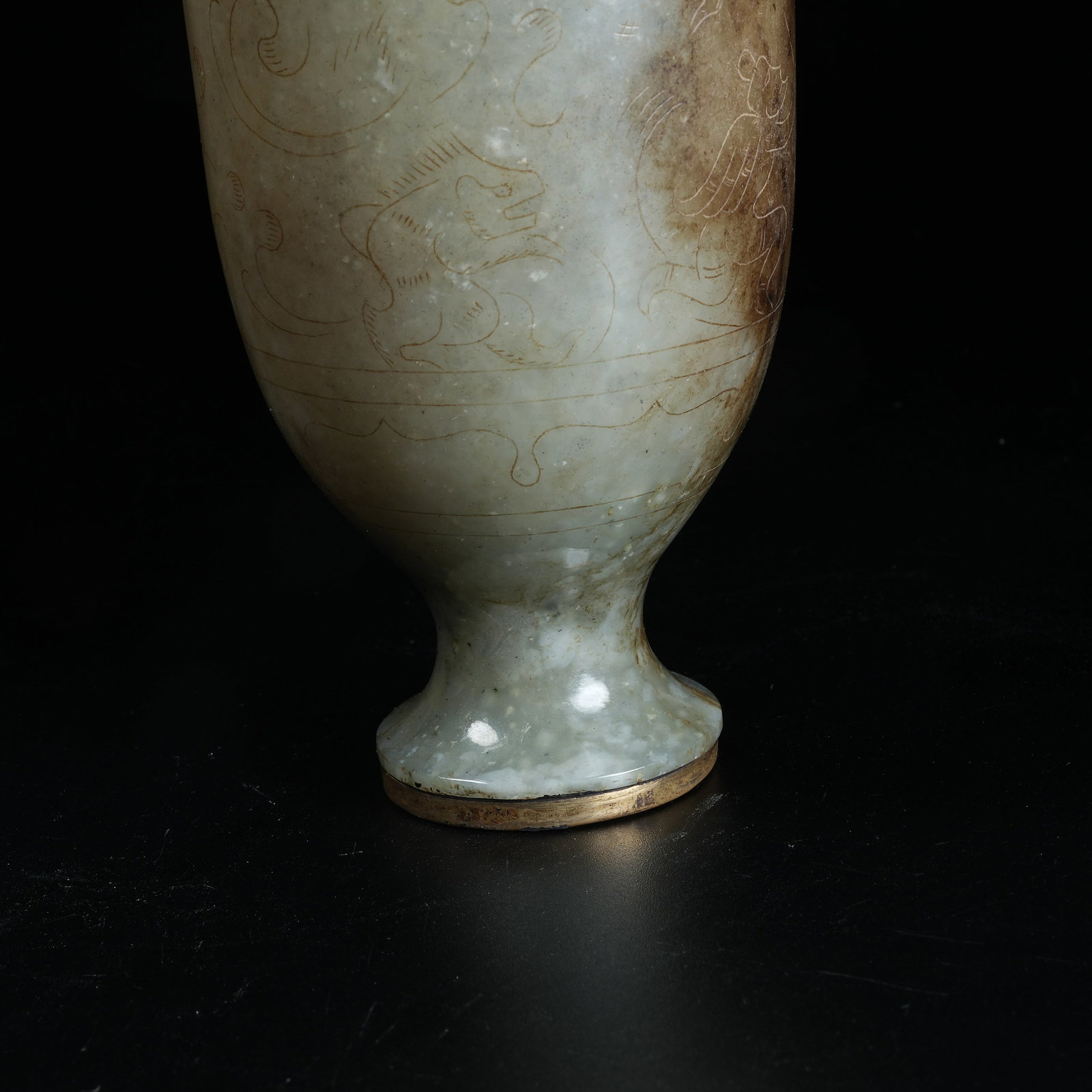 A ANCIENT JADE CUP WITH DRAGON PATTERNS - 6