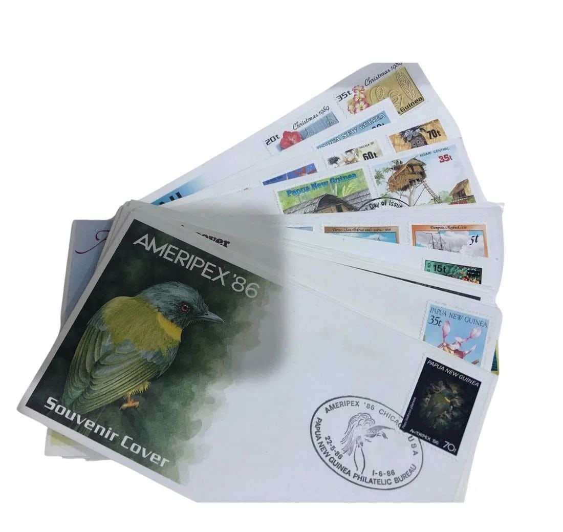 PAPUA NEW GUINEA FIRST DAY COVERS 1986-1989, MINT AS ISSUED (38 DIFFERENT) (1 of 1)