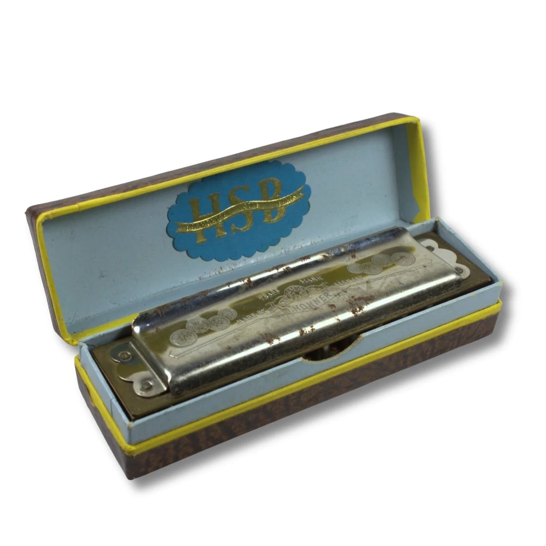 VINTAGE 'HOHNER - SONG BAND' BLUES HARMONICA IN ORIGINAL BOX (1 of 5)