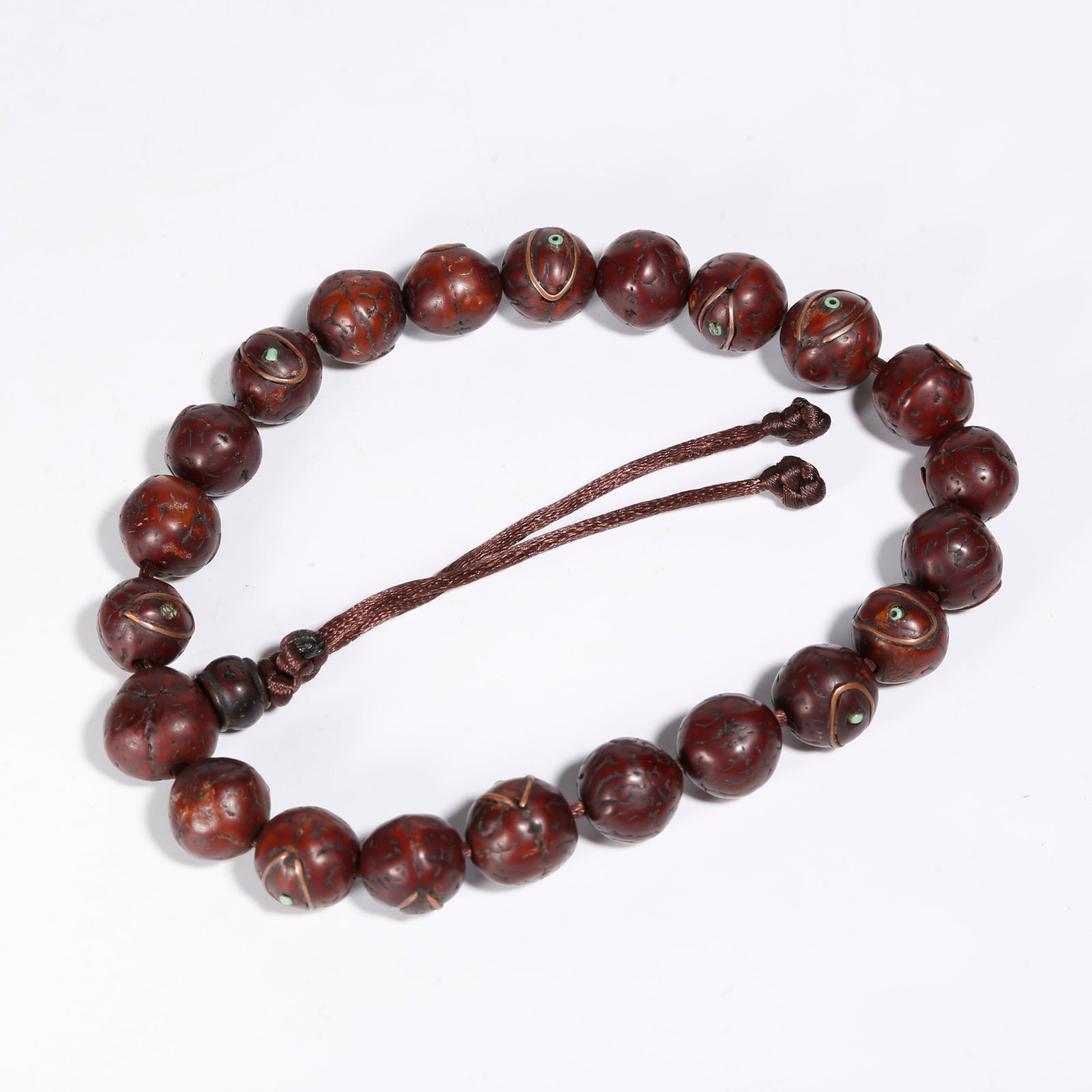 A WOOD PRAYER BEAD STRAND: Wood Prayer Bead Strand