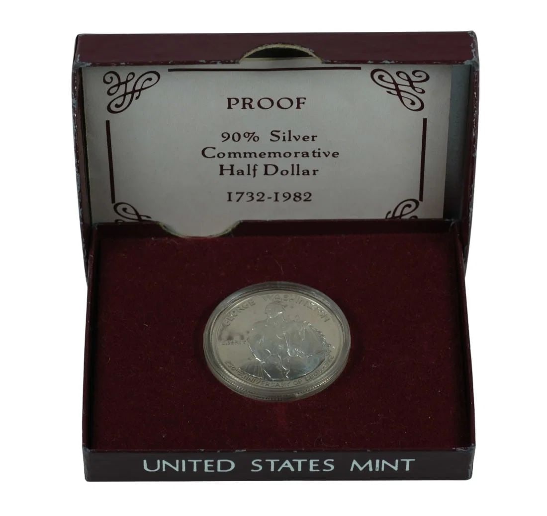 U.S.A. 1982 "GEORGE WASHINGTON' SILVER (900) HALF DOLLAR, FDC (1 of 3)