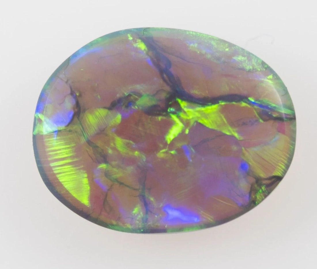 AUSTRALIA SOLID BLACK OVAL-SHAPED OPAL - 3