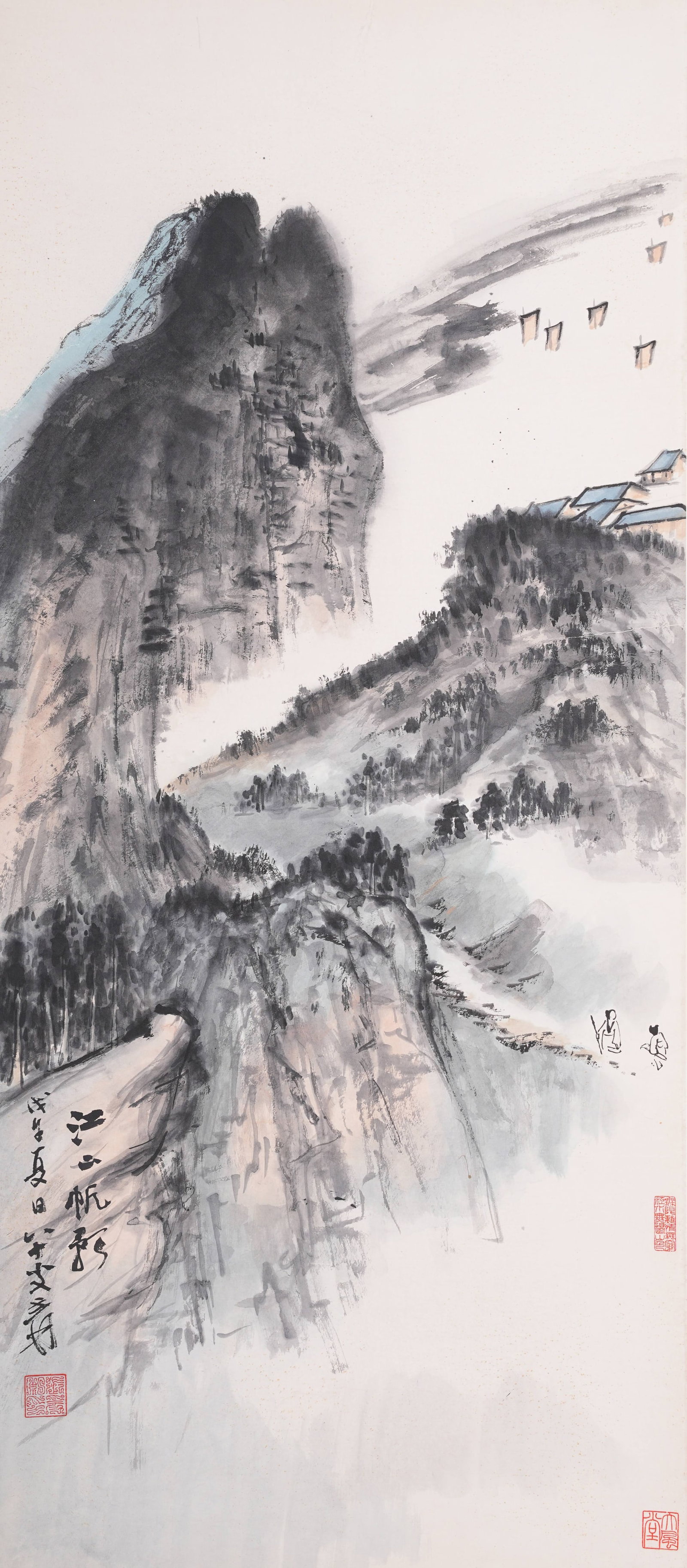 A LANDSCAPE PAINTING ON PAPER BY ZHANG DAQIAN.張大千 (1 of 9)