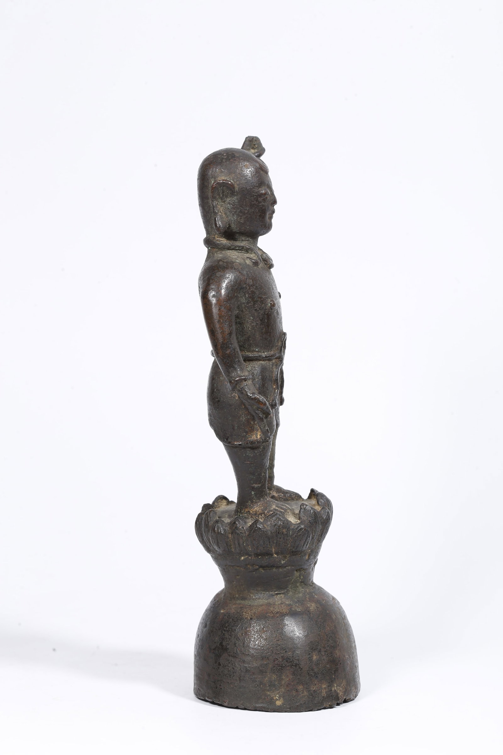 A BRONZE PRINCE STATUE - 8