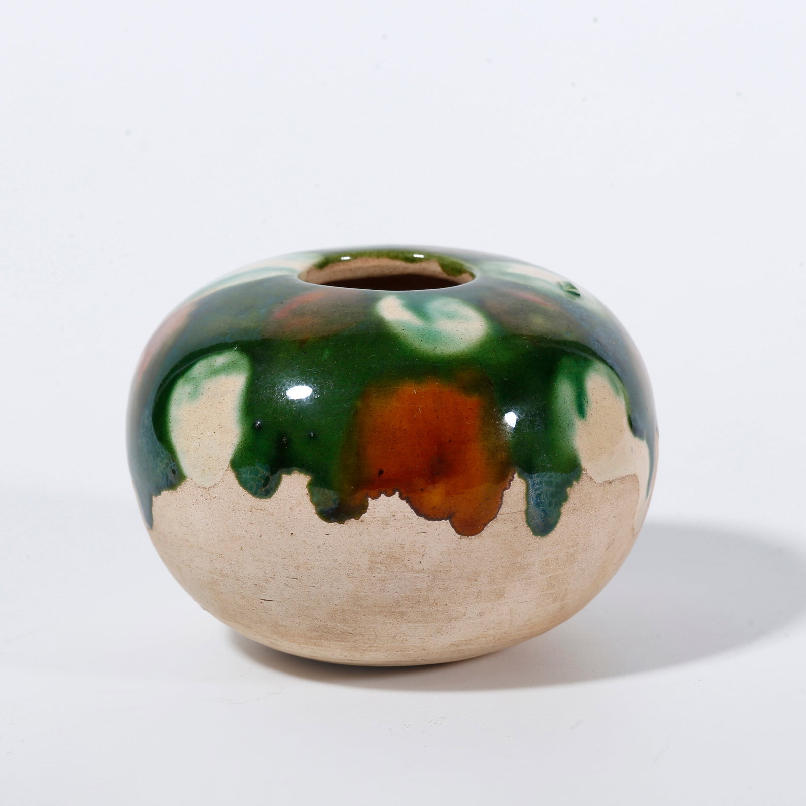 A TRI-COLOR GLAZE WATER CONTAINER (1 of 9)