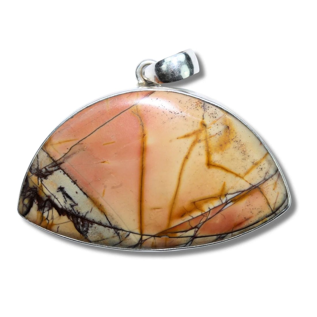 AUSTRALIAN UNAKITE JASPER PENDANT IN STERLING (925) SILVER MOUNT: Australian Unakite Jasper Pendant in Sterling (925) Silver Mount