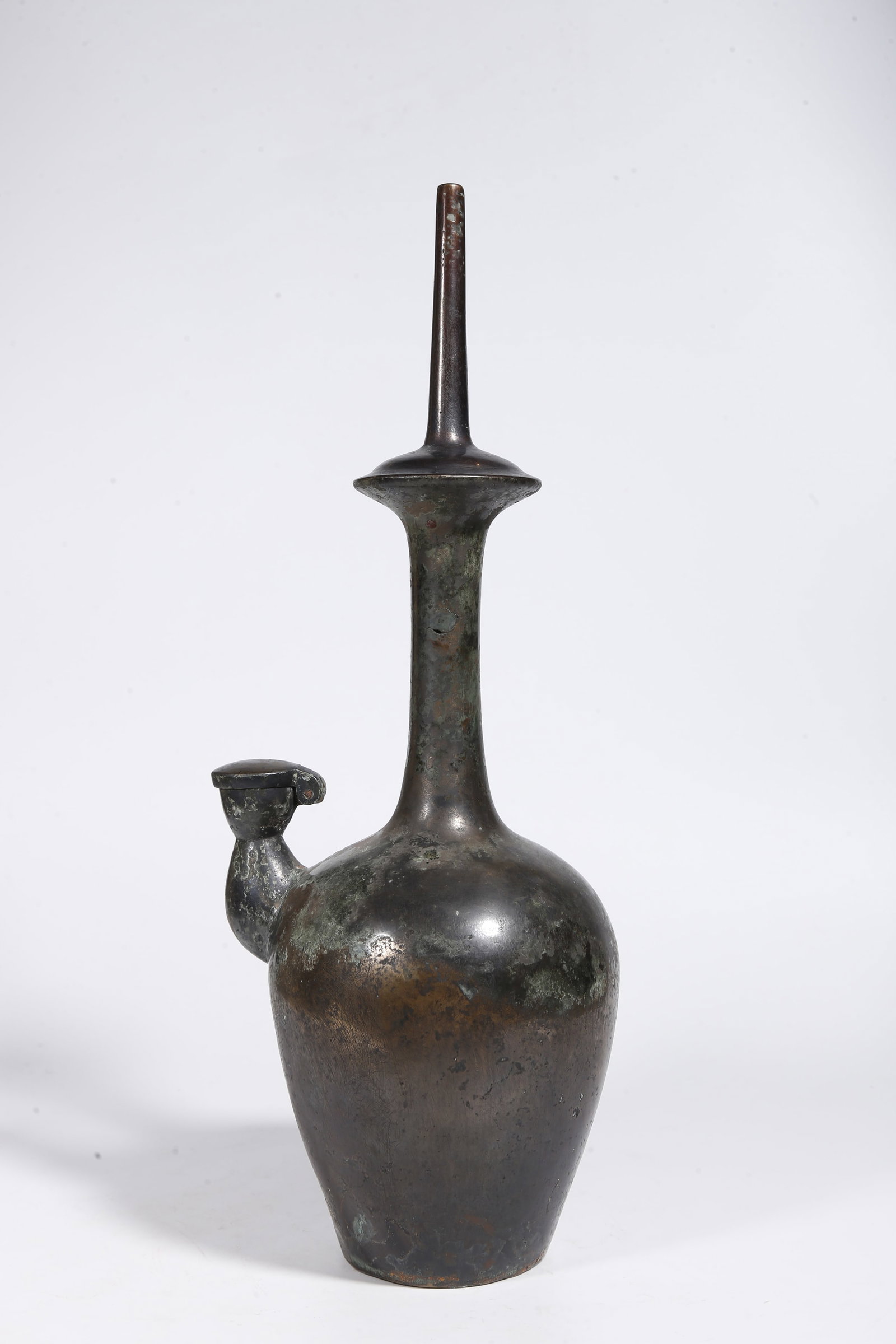 A BRONZE HOLY WATER VASE: Bronze Holy Water Vase