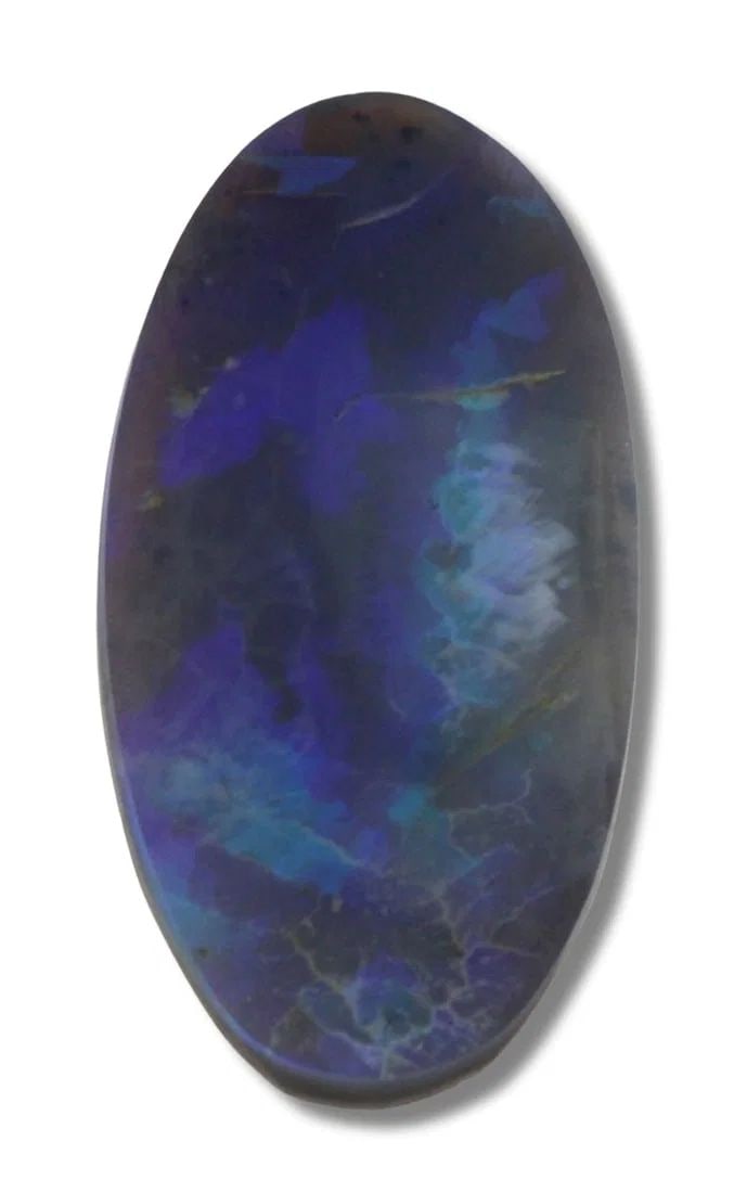 AUSTRALIAN OVAL SHAPED SOLID BLACK OPAL - 2