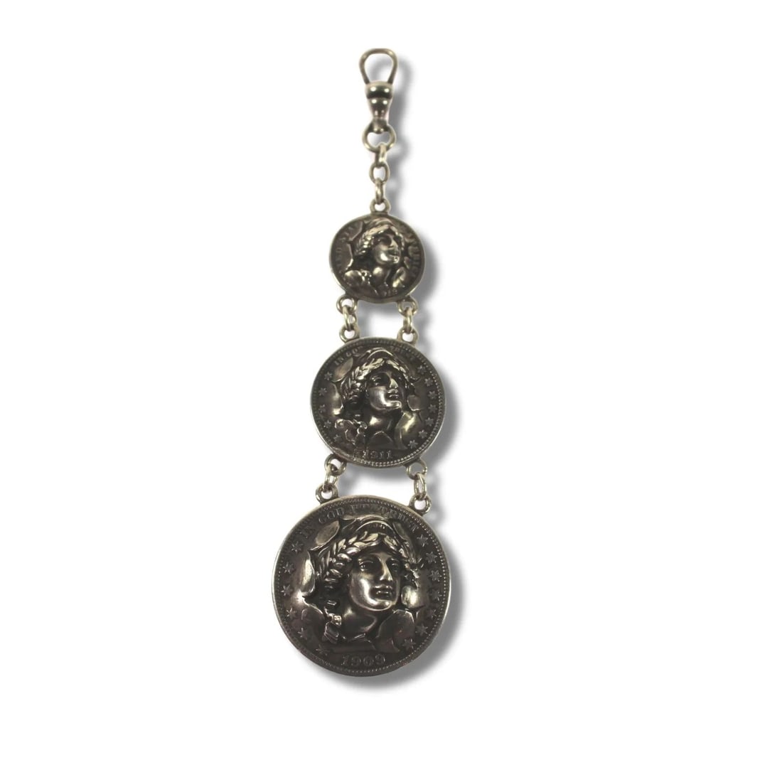 LIBERTY HEAD GRADUATED SILVER (900) FOB MADE FROM A U.S.A. DIME, QUARTER DOLLAR & HALF DOLLAR (1 of 2)