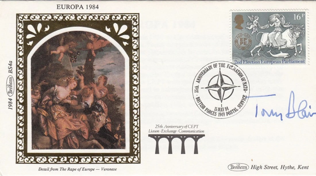 GREAT BRITAIN TONY BLAIR EARLY SIGNATURE ON A FIRST DAY COVER (1 of 1)