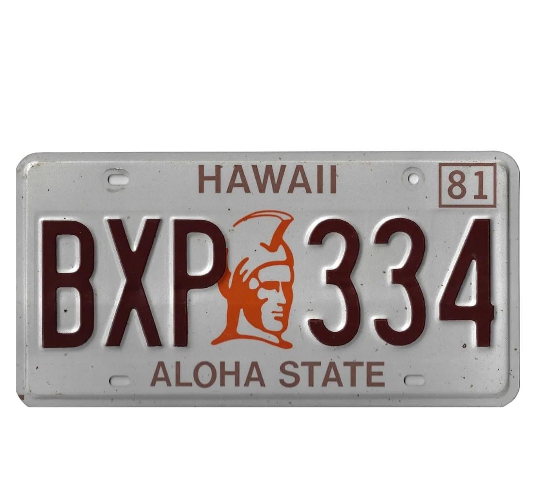 U.S.A. HAWAII CAR NUMBER PLATE, (19)81 EXTREMELY FINE (1 of 1)