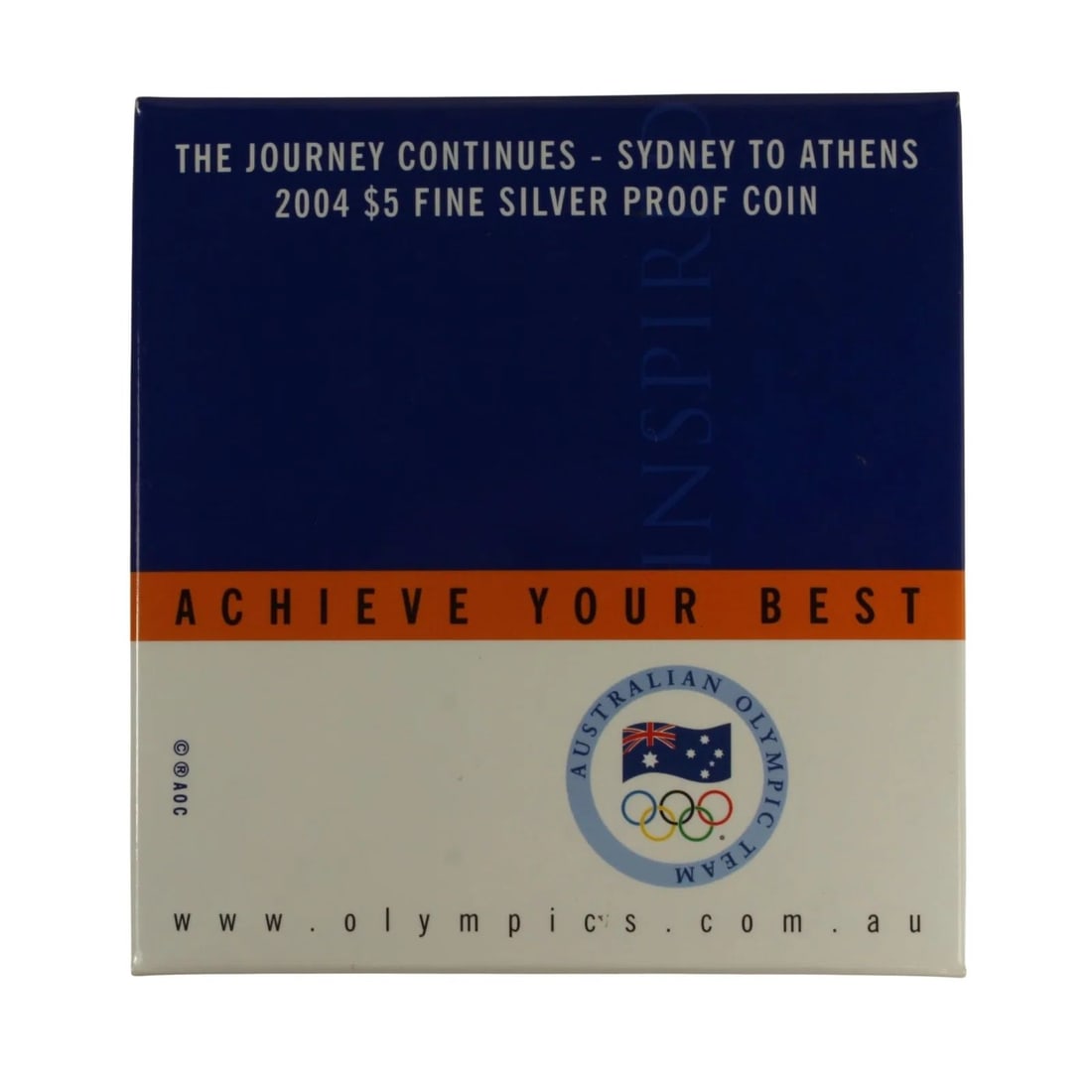 AUSTRALIA 2004 'SYDNEY TO ATHENS' SILVER (0.999) PROOF $5, FDC (1 of 4)