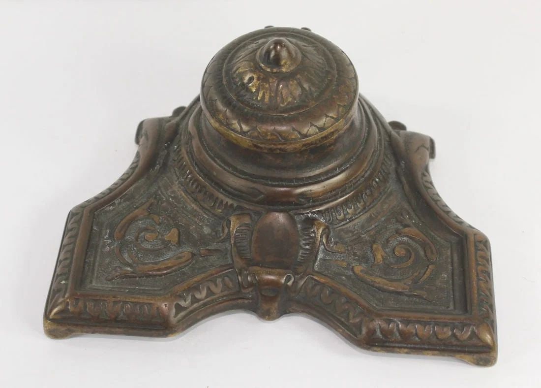 ART NOUVEAU 'MOD BREVET' BRONZE INKWELL (1 of 5)