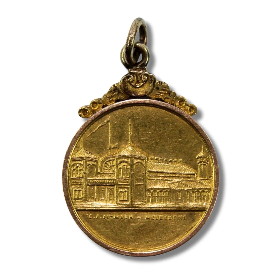 AUSTRALIA 1887 GEELONG JUBILEE J & I EXHIBITION MEDALET IN 22CT GOLD, EXTREMELY FINE (1 of 2)