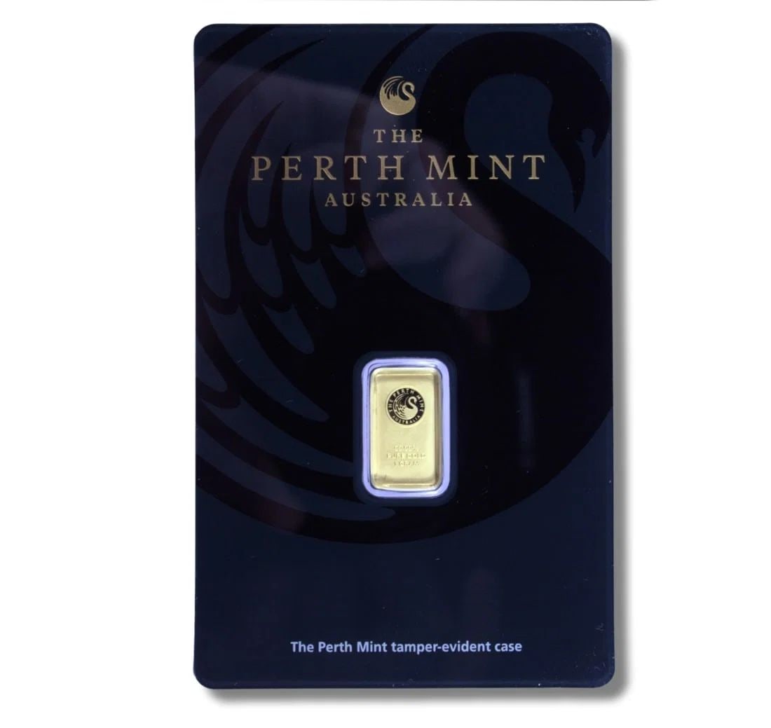 AUSTRALIA PERTH MINT GOLD (9999) BAR IN CREDIT CARD SLEEVE: Australia Perth Mint Gold (9999) Bar in Credit Card Sleeve