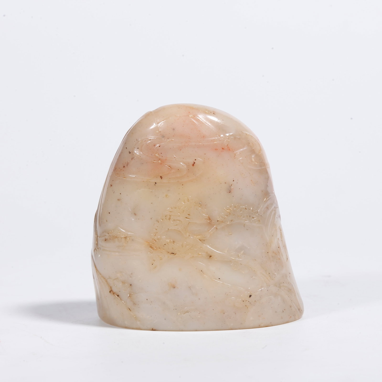 A SHOUSHAN STONE ORNAMENT CARVED WITH LANDSCAPE PATTERNS: Shoushan Stone Ornament Carved with Landscape Patterns