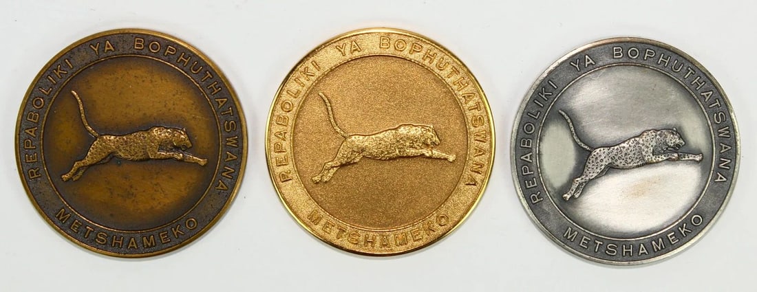 BOPHUTHATSWANA (REPUBLIC OF) MEDALS IN BRONZE, BRASS & SILVER FINISH, UNCIRCULATED (3 MEDALS) (1 of 4)