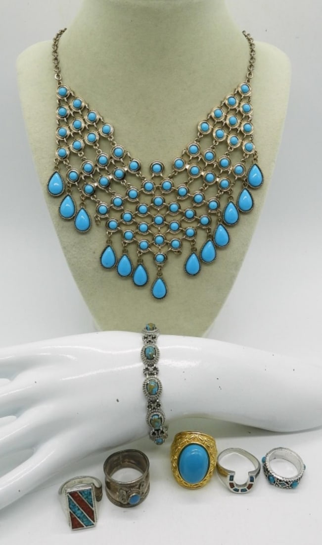 (7) PIECE TURQUOISE LOT: (7) PIECE TURQUOISE LOT