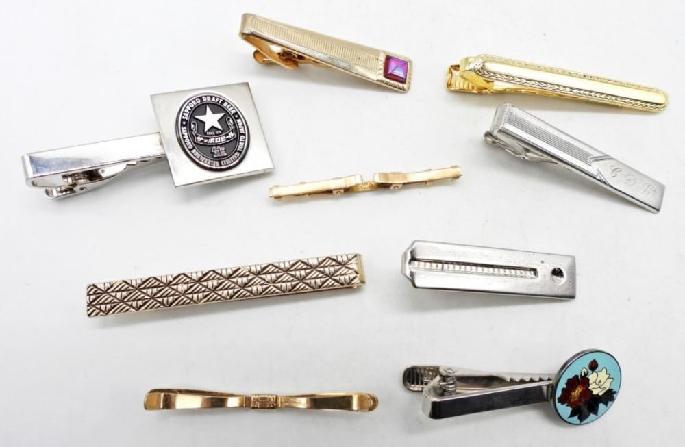 (9) MENS TIE CLIPS: (9) MENS TIE CLIPS