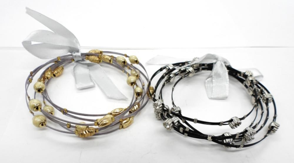 12 WIRE BEADED BRACELETS - 2