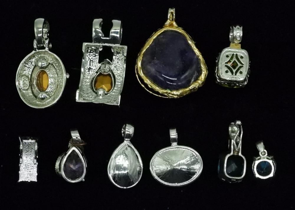 (10) GEMSTONE PENDANTS - 2