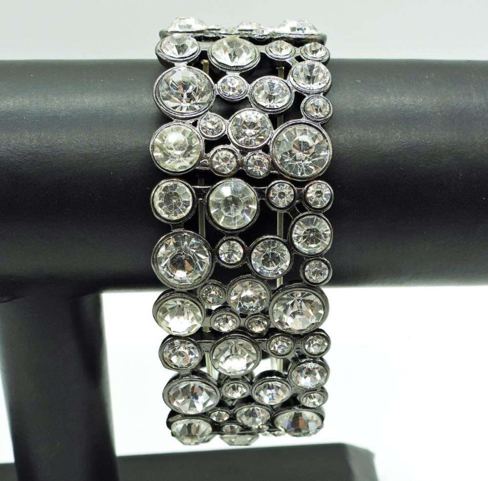 4 RHINESTONE BEADED BRACELETS - 4