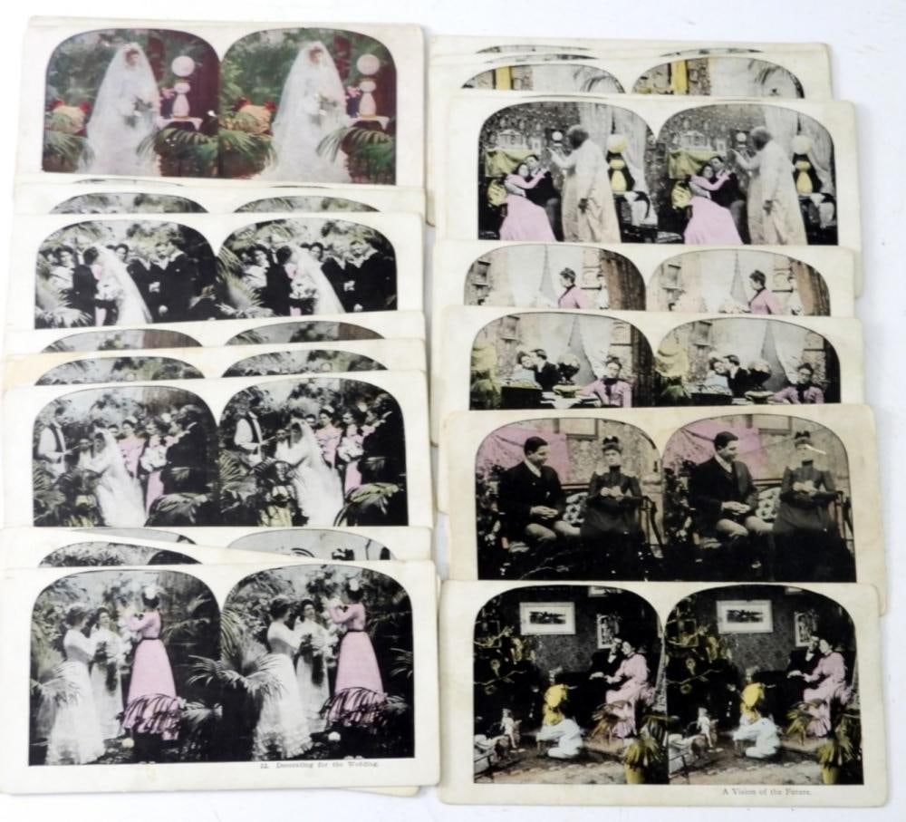 25 VINTAGE COLORED STEREOVIEW CARDS (1 of 2)