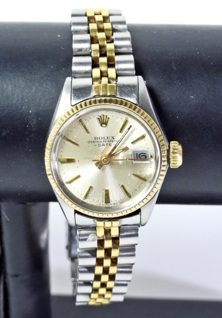 LADIES ROLEX 14KT/STEEL DATE REF 6517: LADIES ROLEX 14KT/STEEL DATE REF 6517