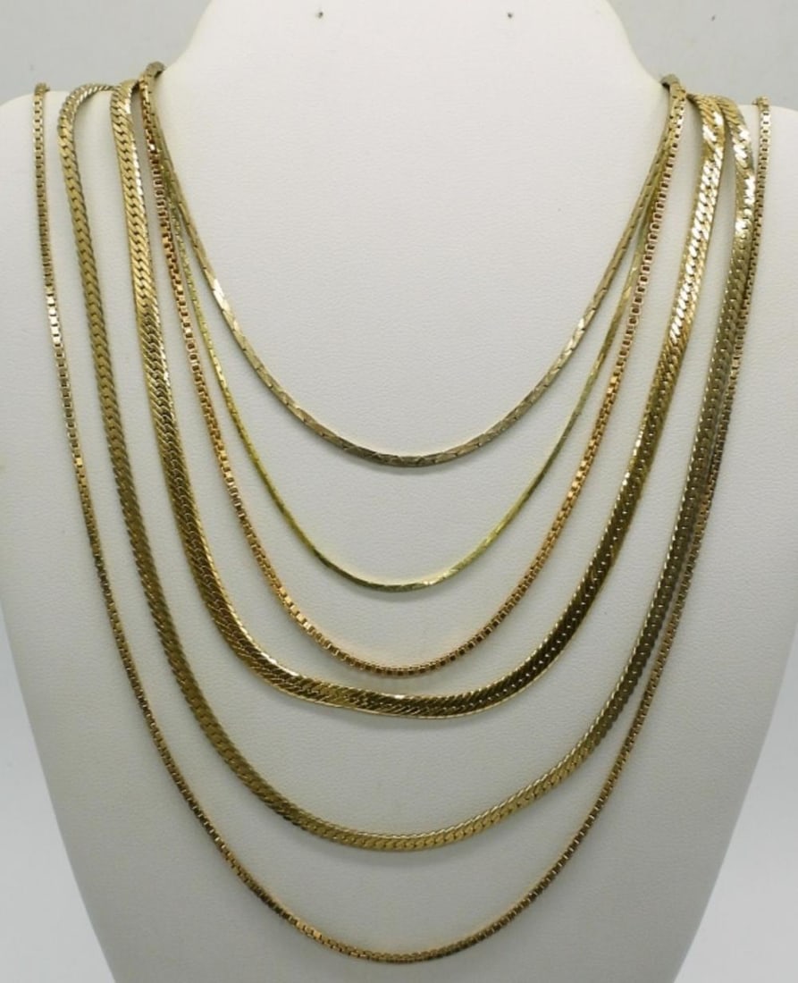 (12) GOLD TONE CHAINS - 2