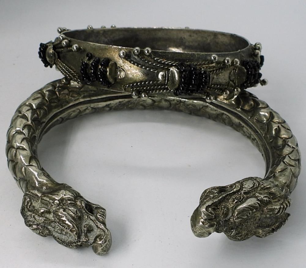 (10) BLACK / SILVERTONE BRACELETS - 2
