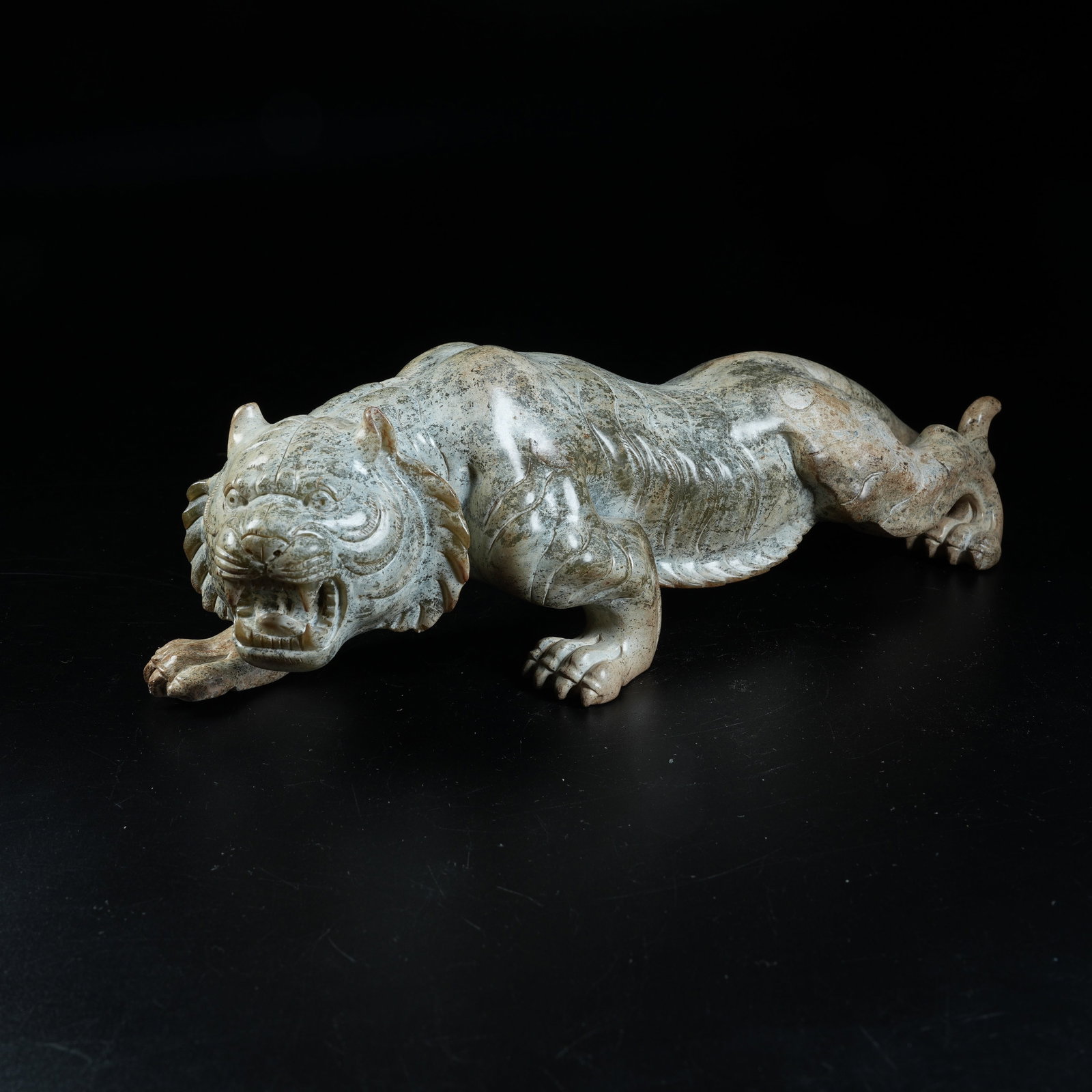 A ANCIENT JADE TIGER ORNAMENT: Ancient Jade Tiger Ornament
