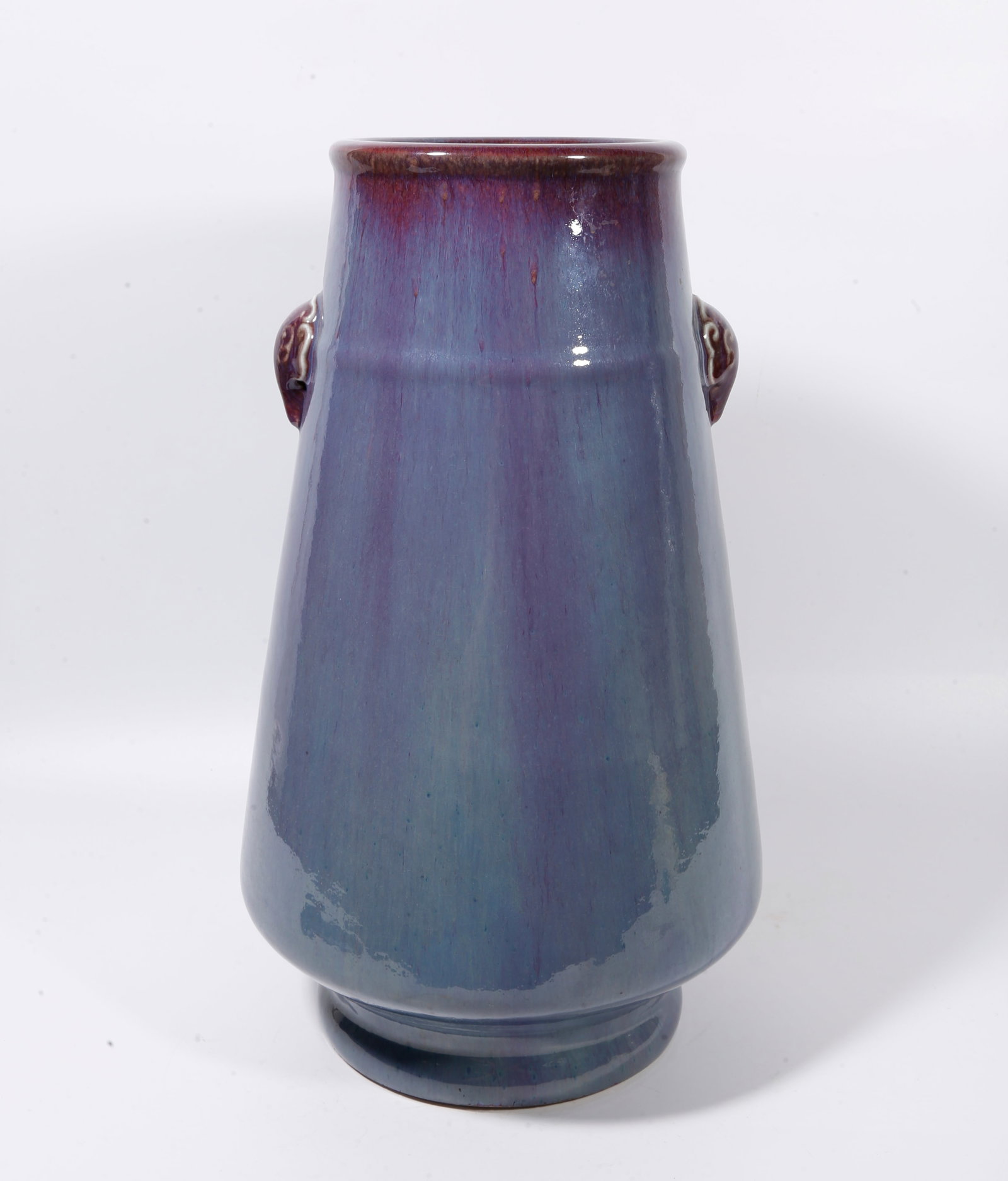A ELEPHANT?EARED ZUN WITH FLAMBE GLAZE (1 of 9)