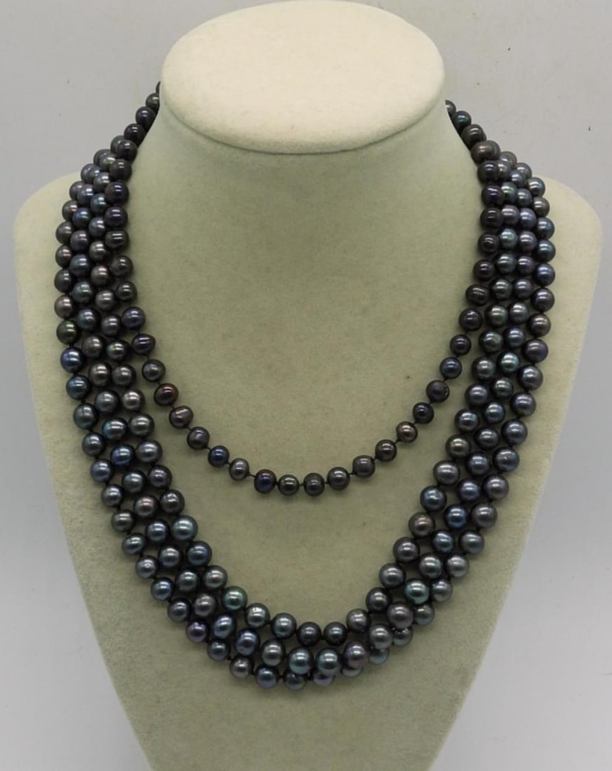 GENUINE BLACK PEARL NECKLACES: GENUINE BLACK PEARL NECKLACES