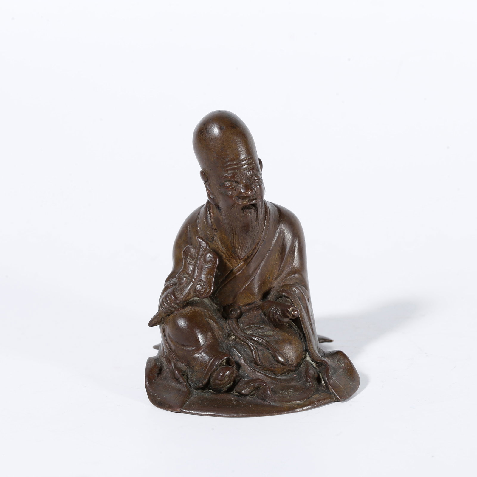 A BRONZE FIGURE STATUE (1 of 9)