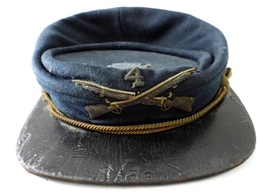 1800 CIVIL /INDIAN WAR KEPI 4TH INFANTRY HAT: 1800 CIVIL /INDIAN WAR KEPI 4TH INFANTRY HAT