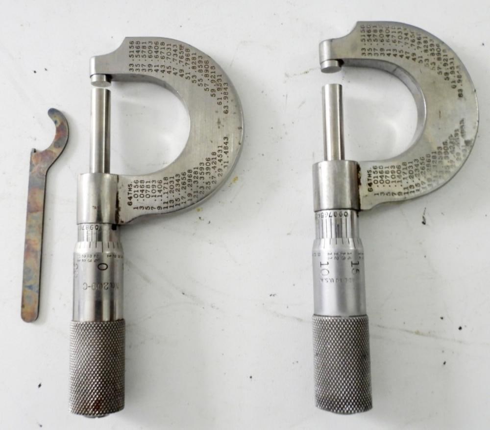 (2) L.S. STARRETT OUTSIDE MICROMETER CALIPER - 2