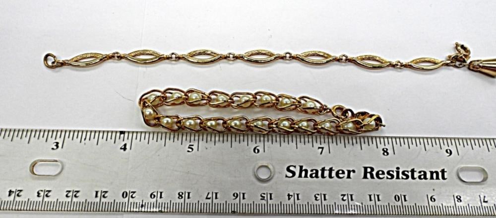 (4) GOLD TONE BRACELETS - 3