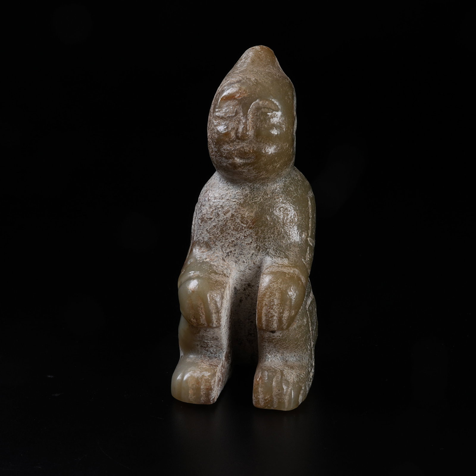 A ARCHAIC JADE DEITY ORNAMENT: Archaic Jade Deity Ornament