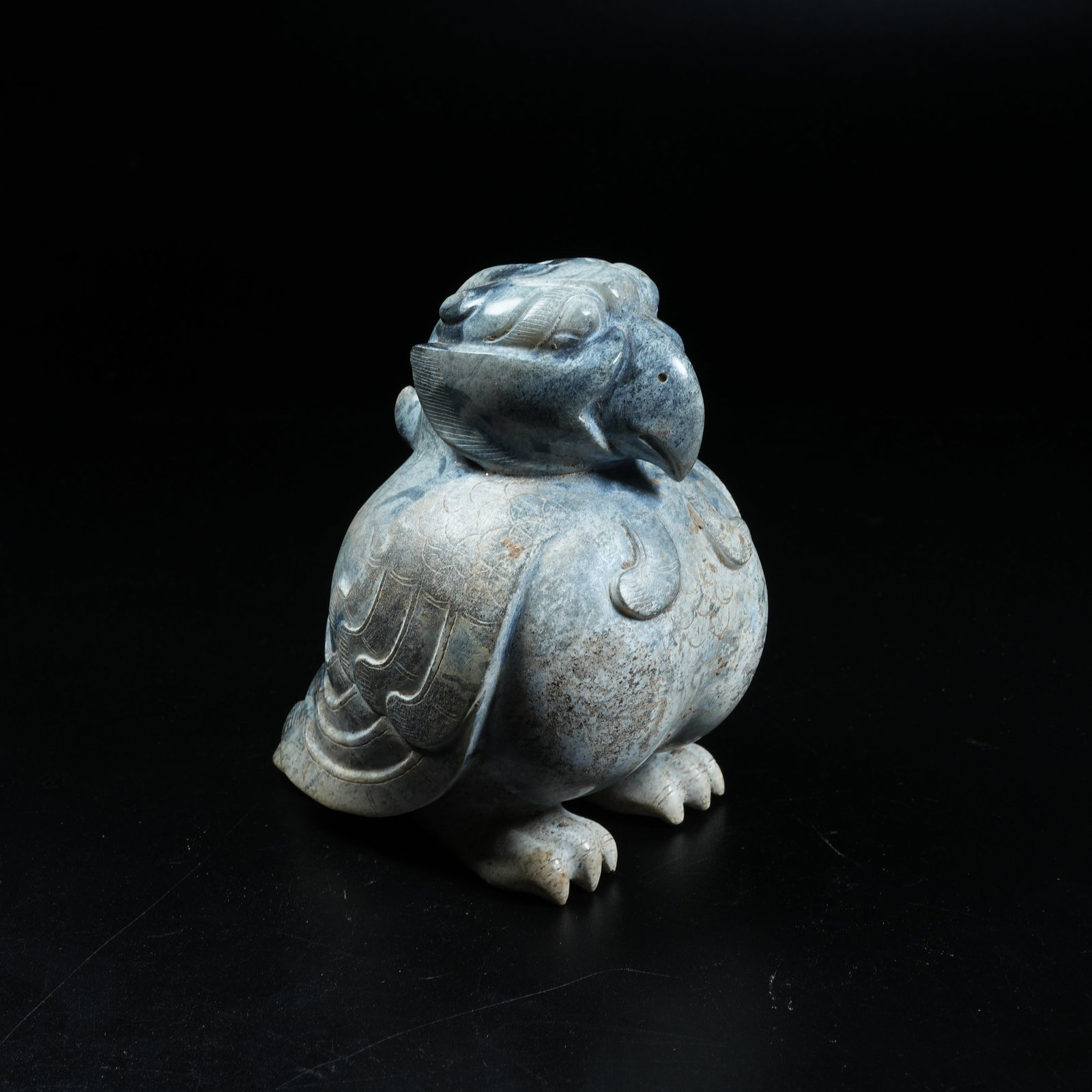 A ANCIENT JADE OWL ORNAMENT: Ancient Jade Owl Ornament