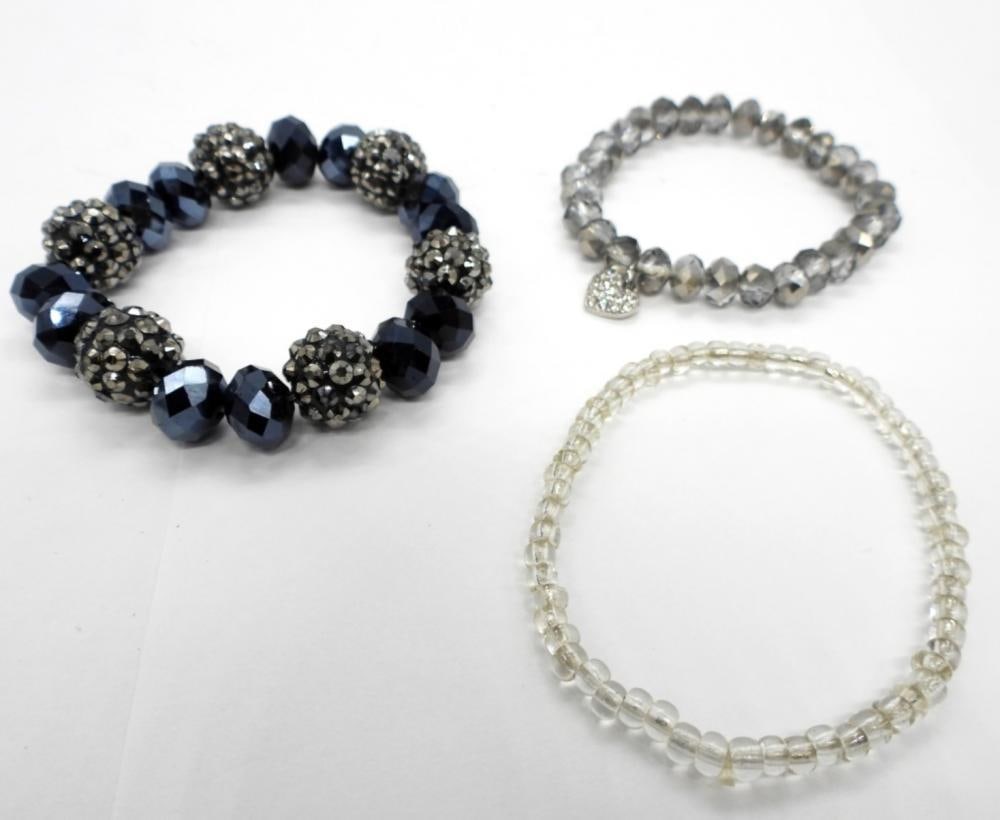 3 DARK BEADED BRACELETS - 2