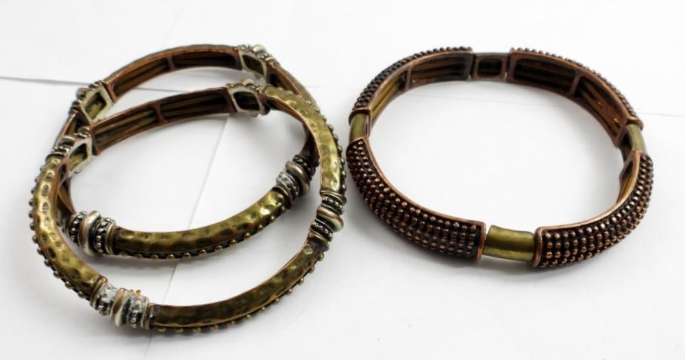 8 GOLD TONE BRACELTS - 2