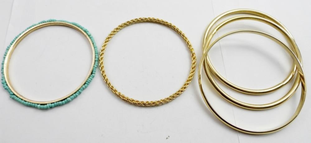 8 GOLD TONE BRACELTS - 3