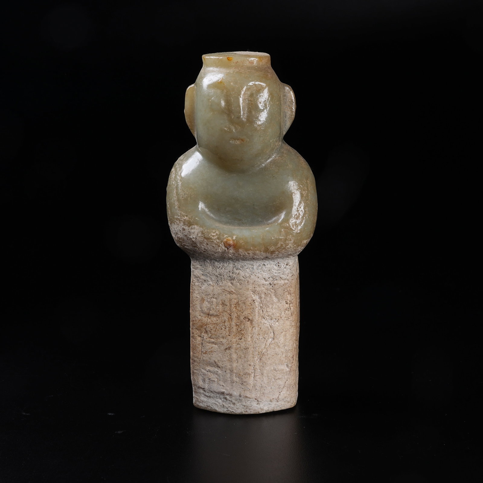 A ARCHAIC JADE DEITY ORNAMENT (1 of 9)