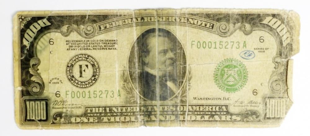 1928 $1000 FEDERAL RESERVE NOTE: 1928 $1000 FEDERAL RESERVE NOTE